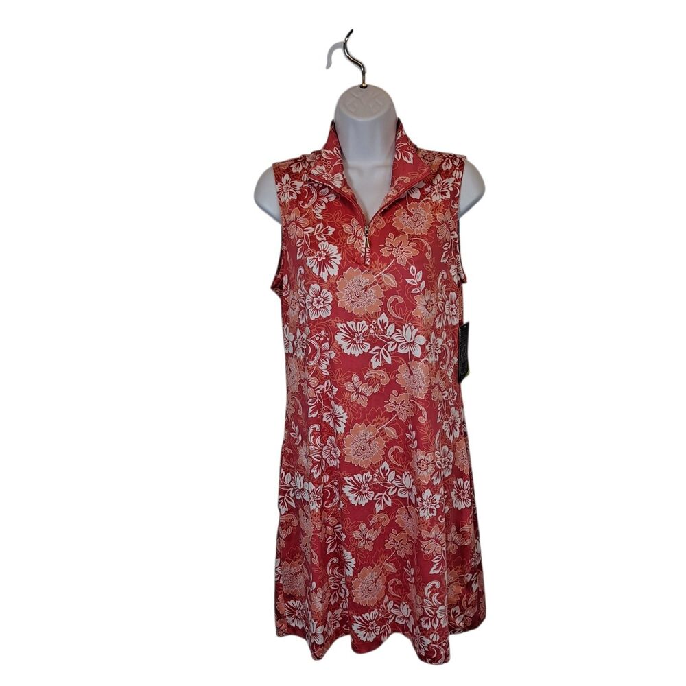 Emerald 18 Women's Golf Dress Size M Sleeveless Floral Wicking UPF 50+ Stretch